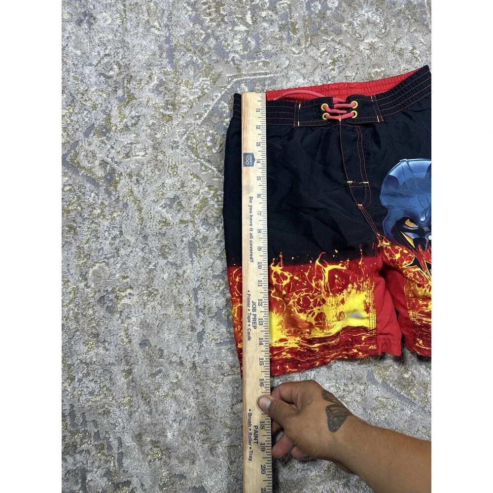 Vtg Star Wars Darth Vader Swim Trunks Boys Size L Lava Mustafar Fire Y2K
